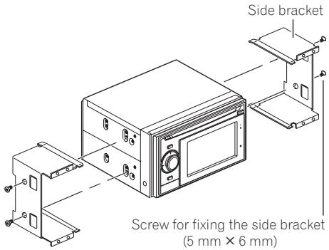 PIONEER AVIC-F320BT - Remove the side brackets. - 1