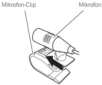PIONEER AVIC-F320BT - Montieren Sie das Mikrofon im Mikrofon-Clip. - 1