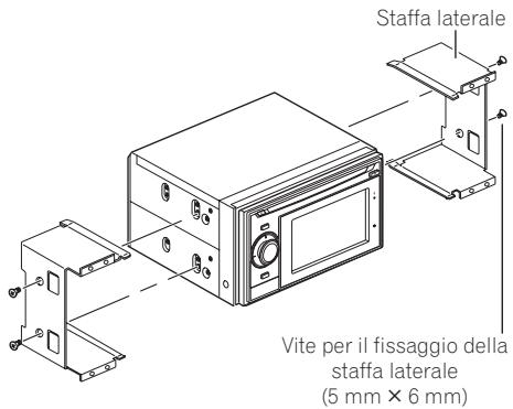 PIONEER AVIC-F320BT - Rimuovere le staffe laterali. - 1