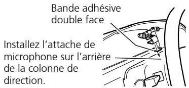 PIONEER DEH-P8100BT - Fixez l'attache du microphone sur la colonne de direction. - 1