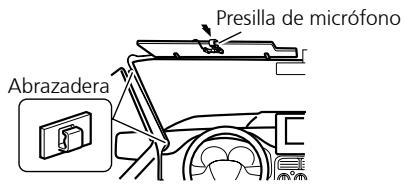 PIONEER DEH-P8100BT - Instale la presilla de micrófono en la visera. - 1