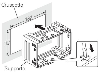 PIONEER FH-P80BT - Installazione nel supporto con le staffe laterali - 1