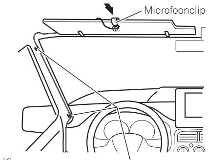 PIONEER FH-P80BT - Monteer de microfoonclip op de zonneklep. - 1