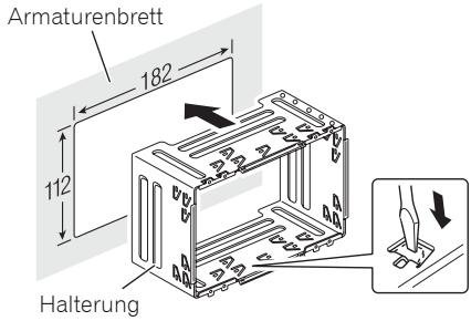 PIONEER FH-P80BT - Setzen Sie die Halterung in das Armaturenbrett ein. - 1