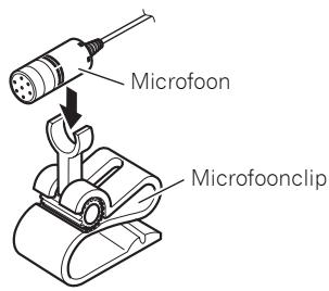PIONEER FH-P80BT - Bevestigen van de microloon op de zonneklep - 1