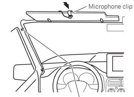 PIONEER FH-P80BT - Install the microphone clip on the sun visor. - 1