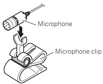 PIONEER FH-P80BT - When installing the microphone on the sun visor - 1
