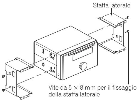 PIONEER FH-P80BT - Installazione mediante i fori per vite laterali dell'apparecchio - 1