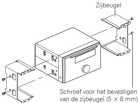 PIONEER FH-P80BT - Verwijder de zichbeugels. - 1