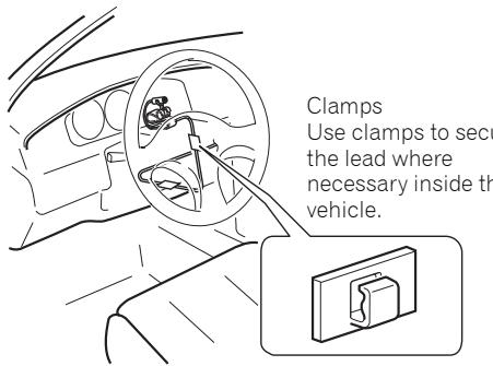 PIONEER FH-P80BT - Install the microphone clip on the steering column. - 2