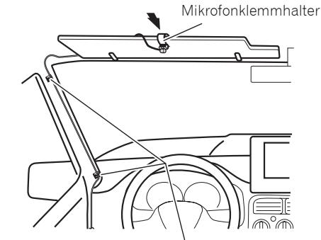 PIONEER FH-P80BT - Den Mikrofonklemmhalter an der Sonnenblende anklemen. - 1