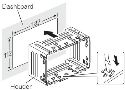 PIONEER FH-P80BT - Installer de houder in het dashboard. - 1