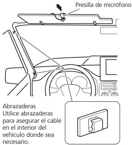 PIONEER FH-P80BT - Instale la presilla de micrófono en la visera. - 1