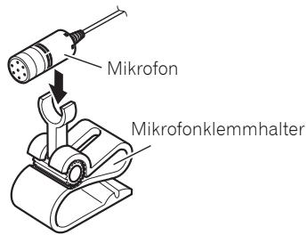 PIONEER FH-P80BT - Befestigung des Mikrofons an der Sonnenblende - 1