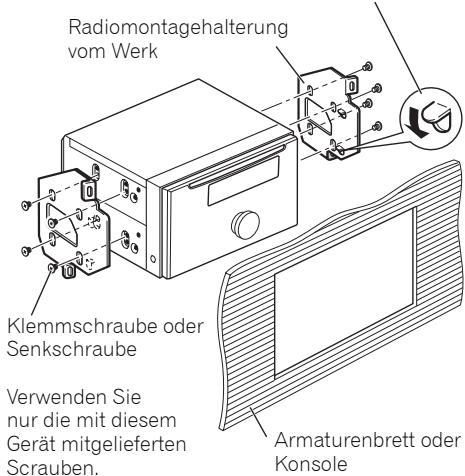 PIONEER FH-P80BT - Befestigen Sie das Gerät an der Radiomontagehalterung vom Werk. - 2