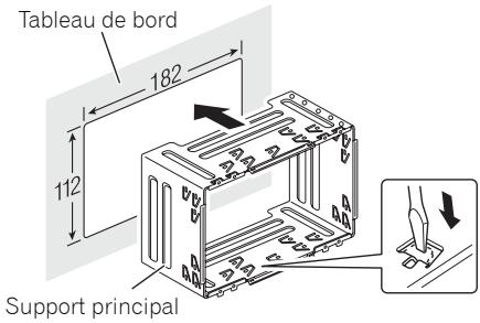 PIONEER FH-P80BT - Installation en utilisant le support principal et le support latéral - 1