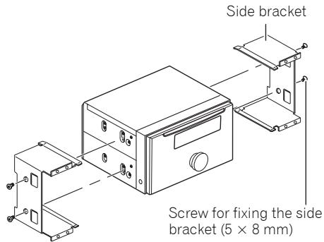 PIONEER FH-P80BT - Remove the side brackets. - 1
