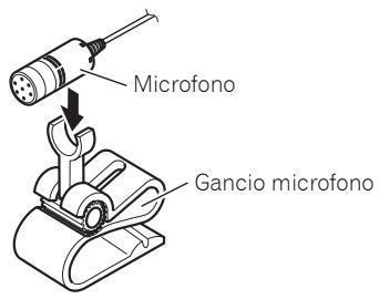 PIONEER FH-P80BT - Quando si installs il microfono sull'aletta parasole - 1