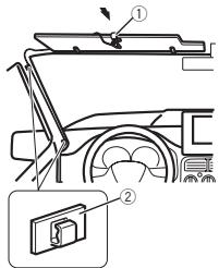 PIONEER MVH-150UI - Installazione del microfono sull'aletta parasole - 2