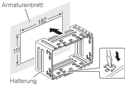 PIONEER AVH-P4000DVD - Setzen Sie die Halterung in das Armaturenbrett ein. - 1