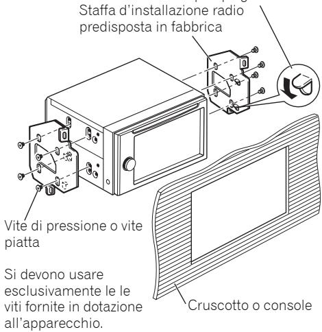 PIONEER AVH-P4000DVD - Fissaggio dell'apparecchio alle staffe d'installazione radio predisposte in fabbrica. - 2