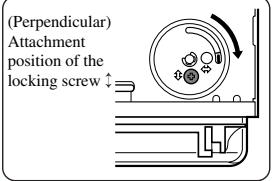 (Perpendicular) Attachment position of the locking screw ↓