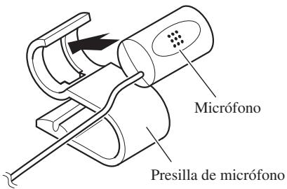 PIONEER AVIC-800DVD - Instale el micrófono en la presilla de micrófono. - 1