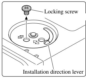 Locking screw Installation direction lever