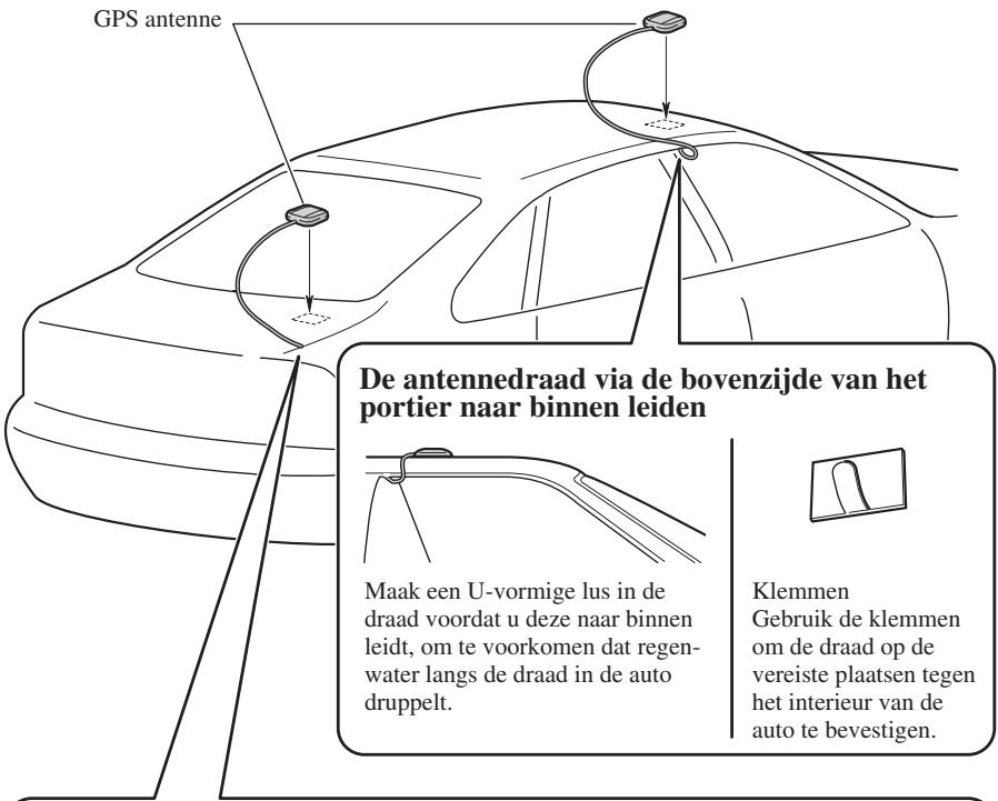 PIONEER AVIC-800DVD - Bevestigen van de antenne aan de buitenzijde van de auto (op de carrosserie) - 1