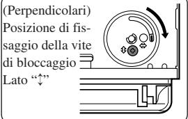 (Perpendicolari) Posizione di fis- saggio della vite di bloccaggio Lato “↓”