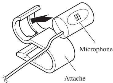 PIONEER AVIC-800DVD - Fixez le microphone sur l'attache fournie. - 1