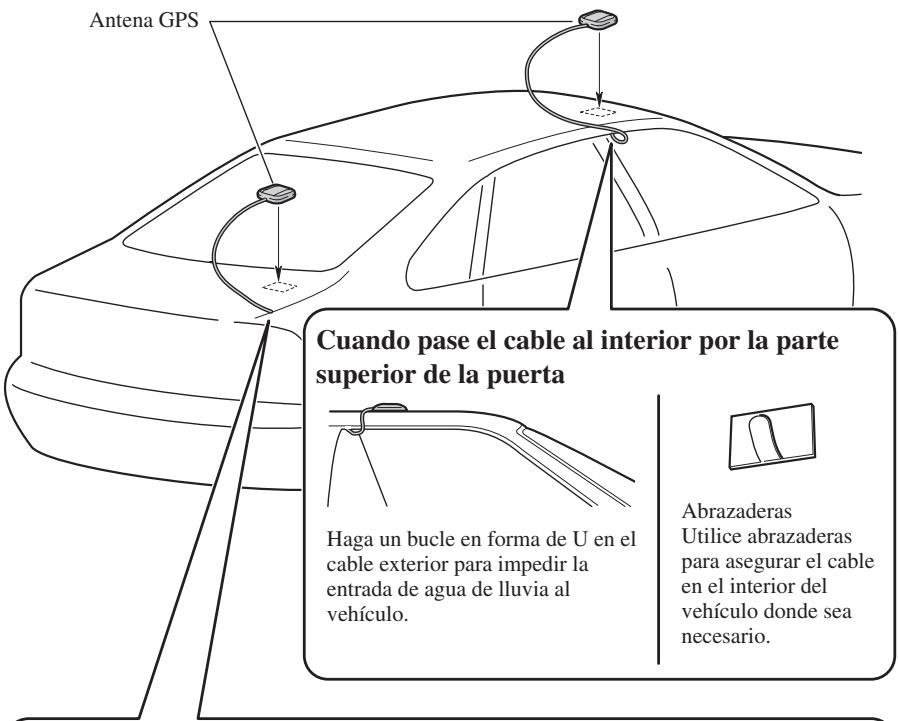 PIONEER AVIC-800DVD - Cuando instale la antena en el exterior del vehículo (en la carrocería) - 1