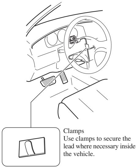 Clamps Use clamps to secure the lead where necessary inside the vehicle.