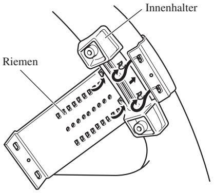 PIONEER AVIC-800DVD - Den Innenhalter mit dem Riemen am Innenumkreis des Lenkrads anbringen. - 1