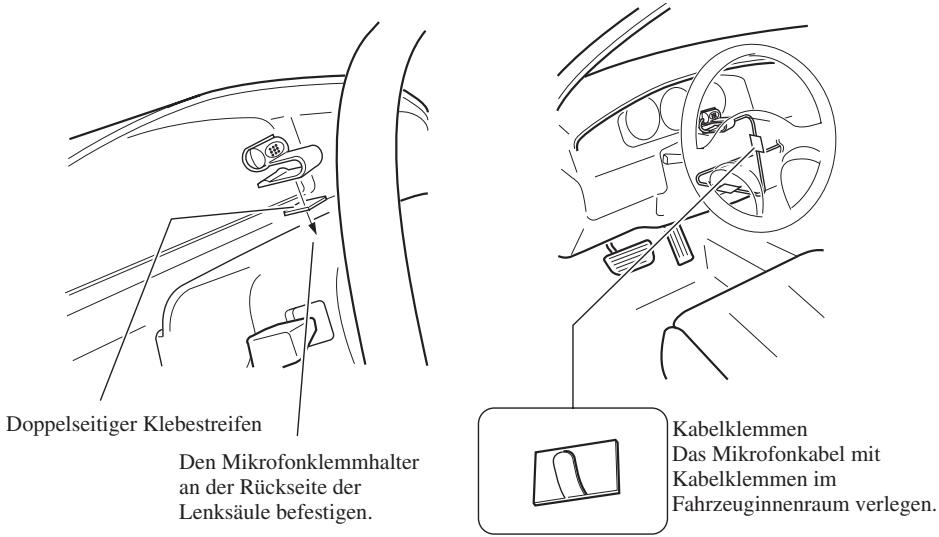 PIONEER AVIC-800DVD - Das Mikrofon an der Lenksäule befestigen. - 1