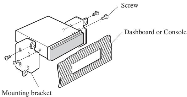 PIONEER AVIC-9DVD-2 - - Fastening the unit to the factory radio mounting bracket. - 2