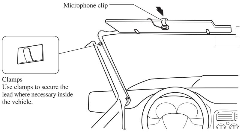 PIONEER AVIC-9DVD-2 - Install the microphone clip on the sun visor. - 1