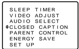SHARP 27C240 - How to set CLOSED CAPTION - 4