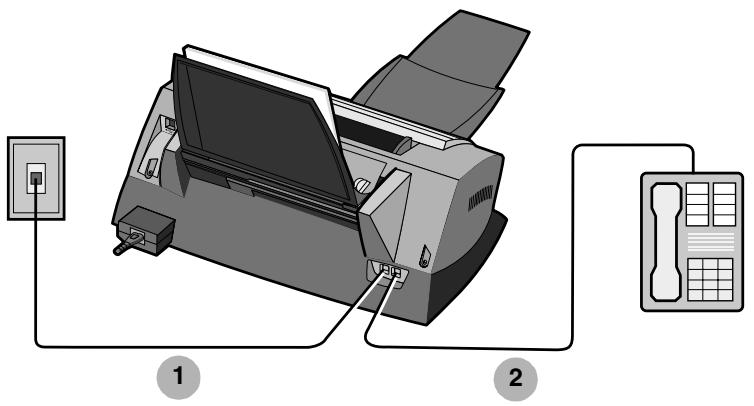 LEXMARK X4250 - Anschluss an ein Telefon - 1