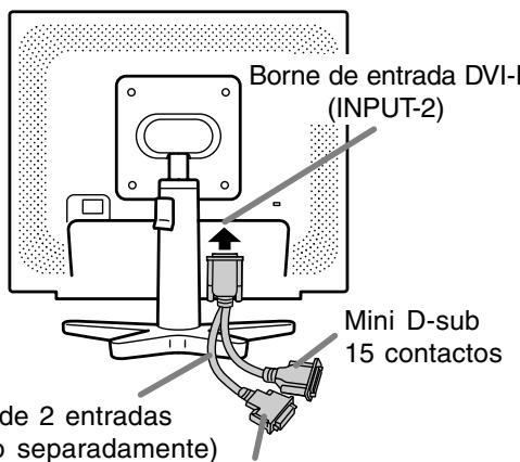 Borne de entrada DVI-I (INPUT-2) Mini D-sub 15 contactos de 2 entradas (separadamente)