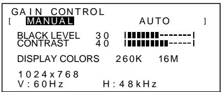 SHARP LL-T15S1 - MENU 2: GAIN CONTROL (CONTROLLO DEL GUADA-GNO) - 1