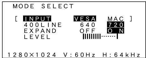 SHARP LL-T1810A - MENU 4: MODE SELECT (SELECTION DEL MODO) - 1