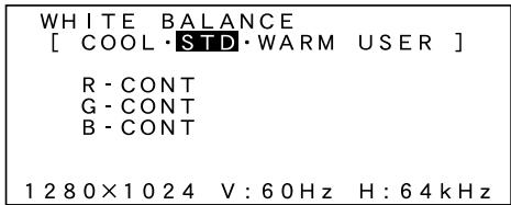 SHARP LL-T1810A - MENU 3:WHITE BALANCE (BALANCE DE BLANC) - 1