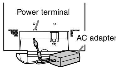 SHARP LL-T18A1 - Connecting the monitor to a power source - 1