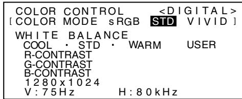 SHARP LL-T18A1 - COLOR CONTROL Menu - 1