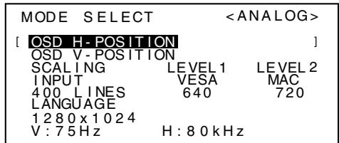 SHARP LL-T18A1 - MODE SELECT Menu - 1