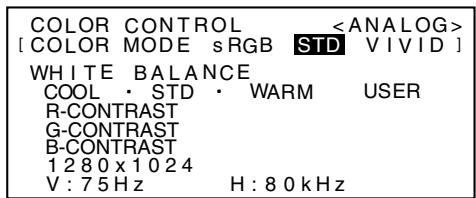 SHARP LL-T18A1 - COLOR CONTROL Menu - 1