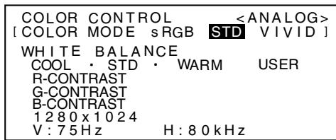 SHARP LL-T18A1 - Menú COLOR CONTROL - 1