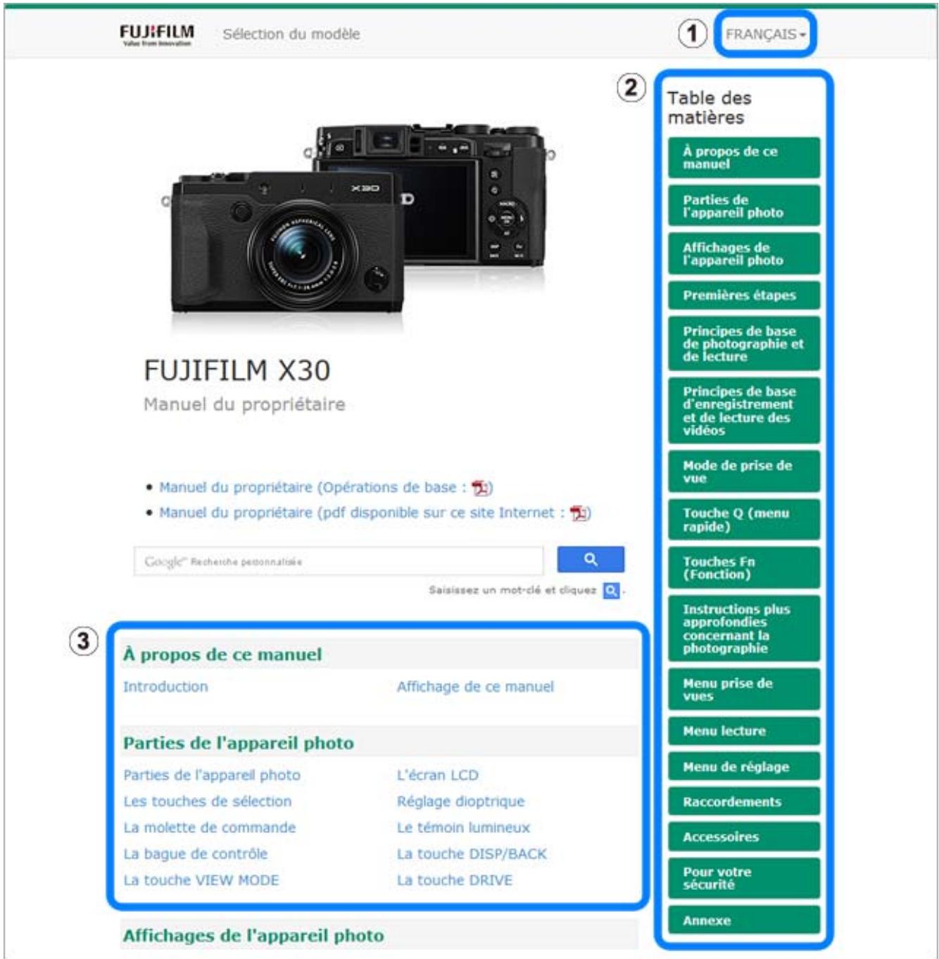 FUJIFILM X30 - Accueil - 1