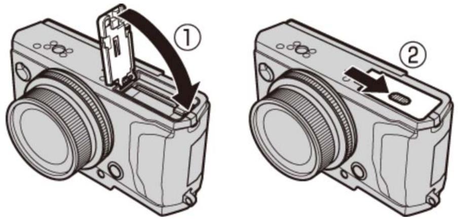 FUJIFILM X30 - Fermez le couvercle du compartiment de la batterie. - 1